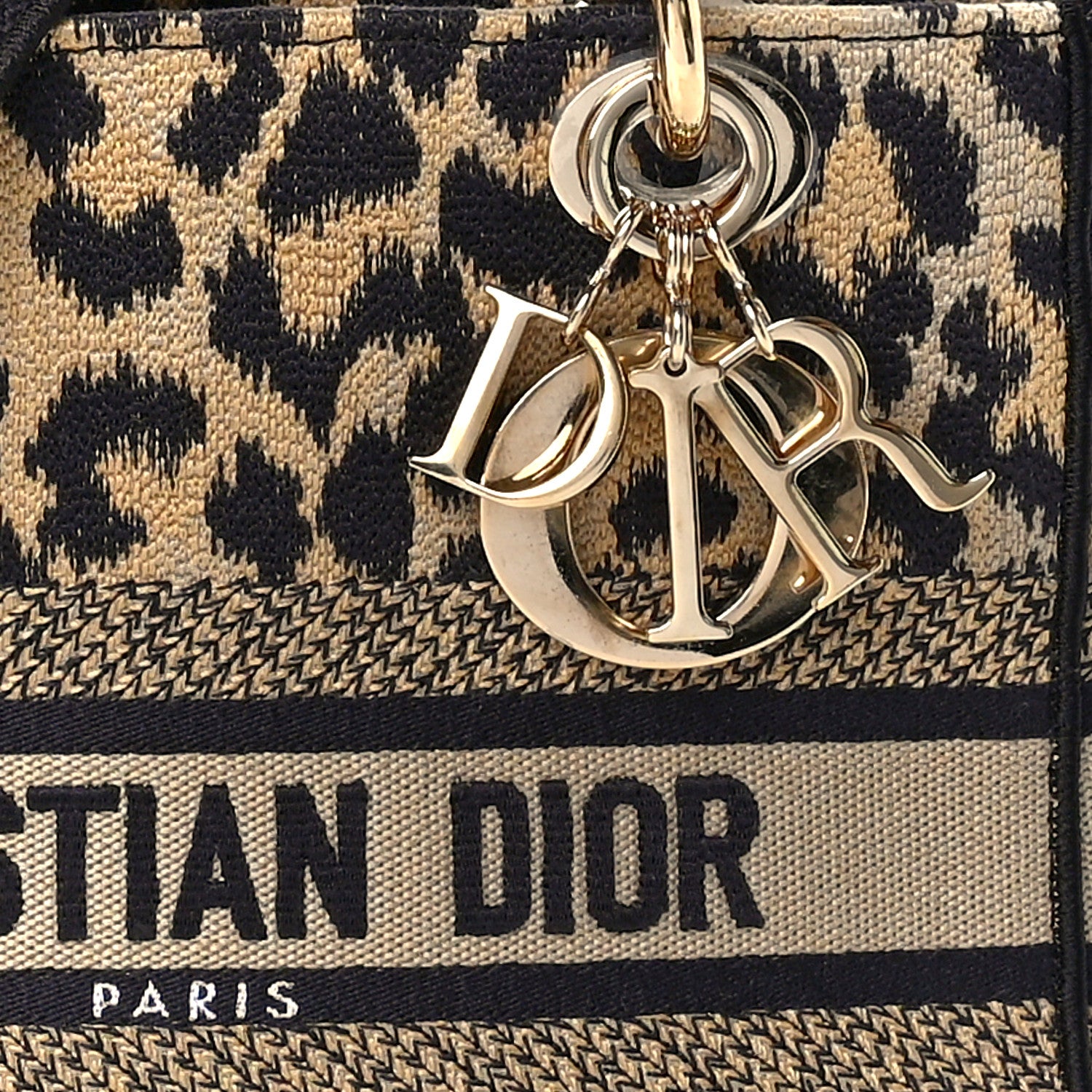 Christian Dior Canvas Medium Mizza Embroidered Lady D-Lite Beige Multicolor 8 of 11