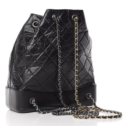 Chanel Aged Calfskin Quilted Gabrielle Backpack Black 3 of 9