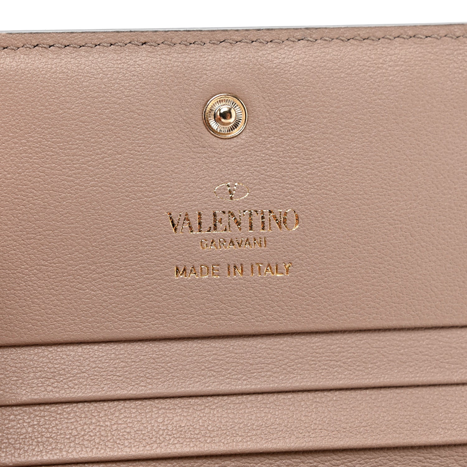 Valentino Garavani Calfskin Rockstud French Flap Wallet Poudre 6 of 7