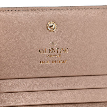 Valentino Garavani Calfskin Rockstud French Flap Wallet Poudre 6 of 7