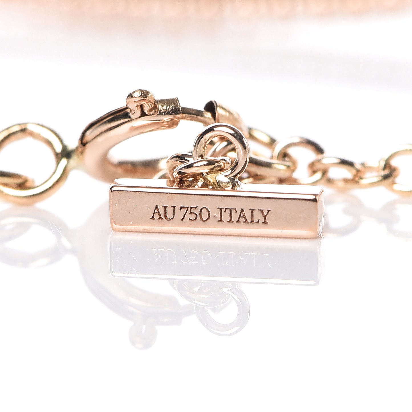18K Rose Gold Diamond T Smile Bracelet