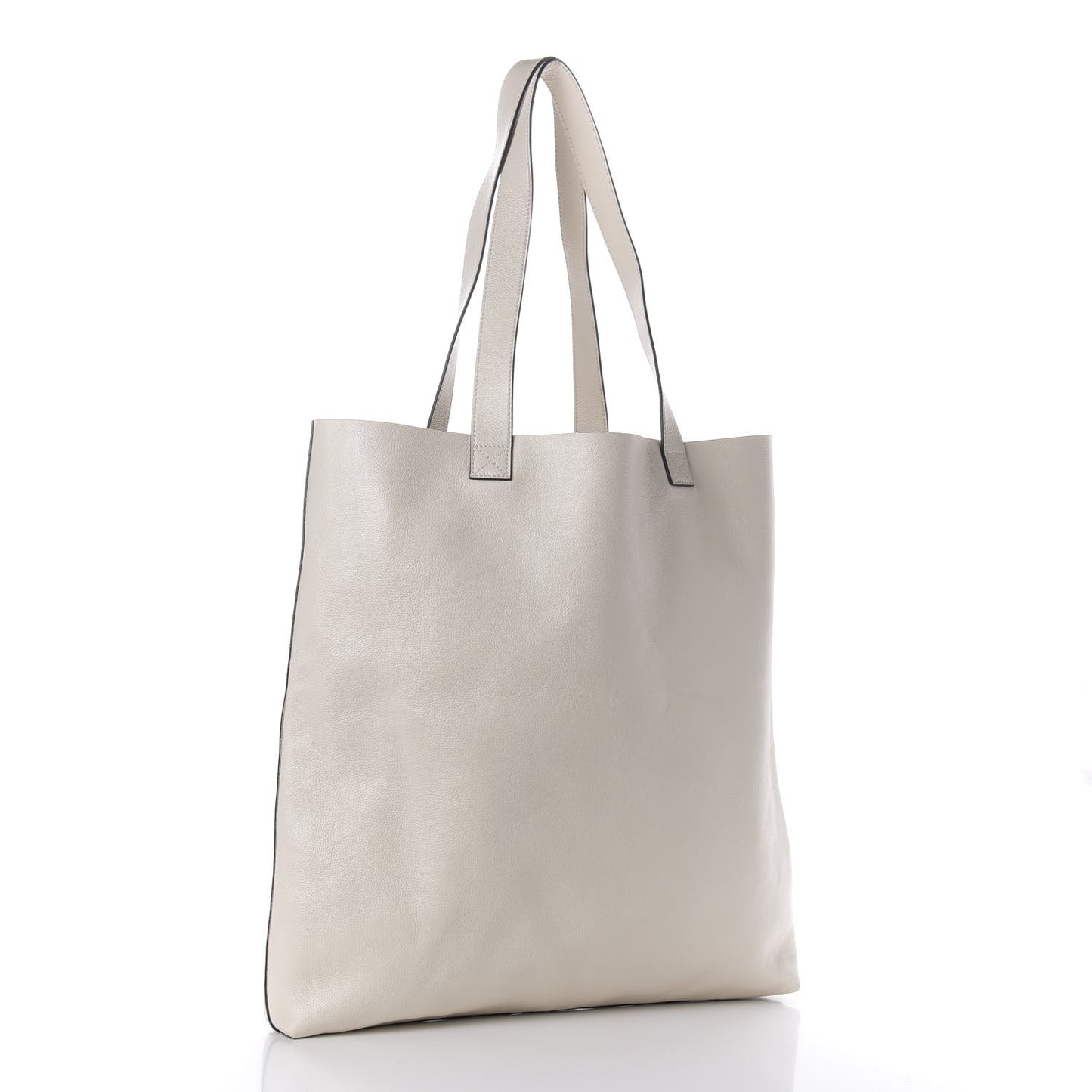 Calfskin Mens Logo Tote White