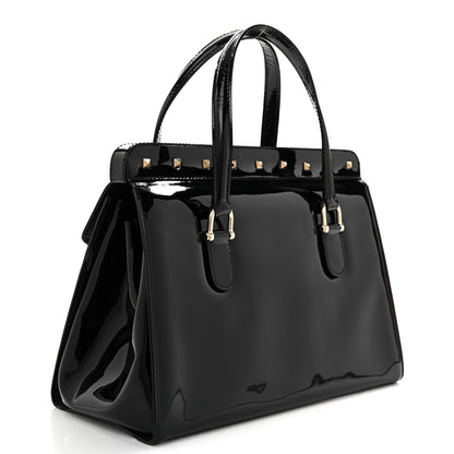 Valentino Garavani Patent Rockstud Tote Black 3 of 13