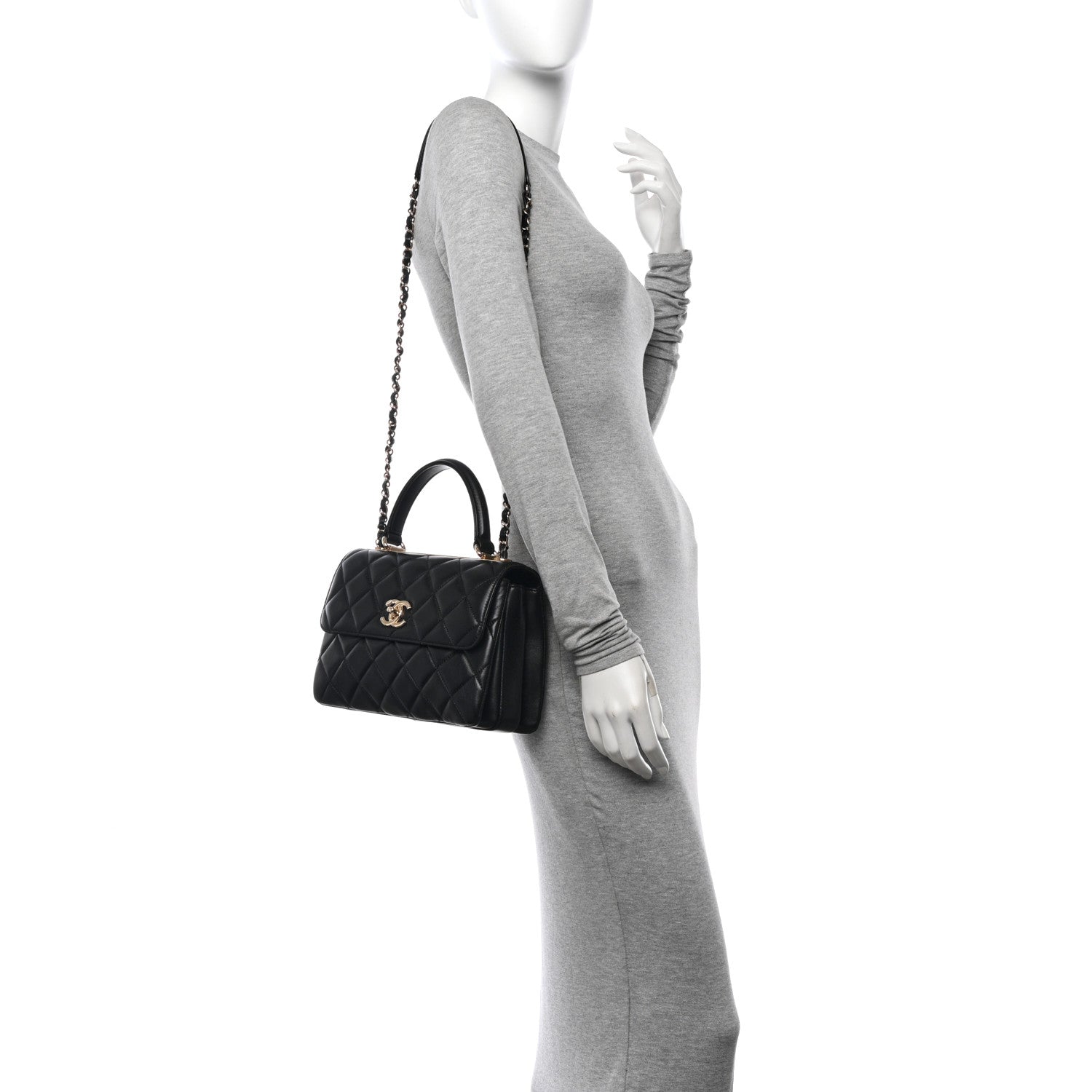 Chanel Lambskin Quilted Small Trendy CC Dual Handle Flap Bag Black 2 of 10