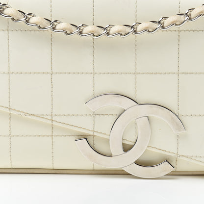 Chanel Patent Square Stitched CC Flap Clutch White 8 of 21