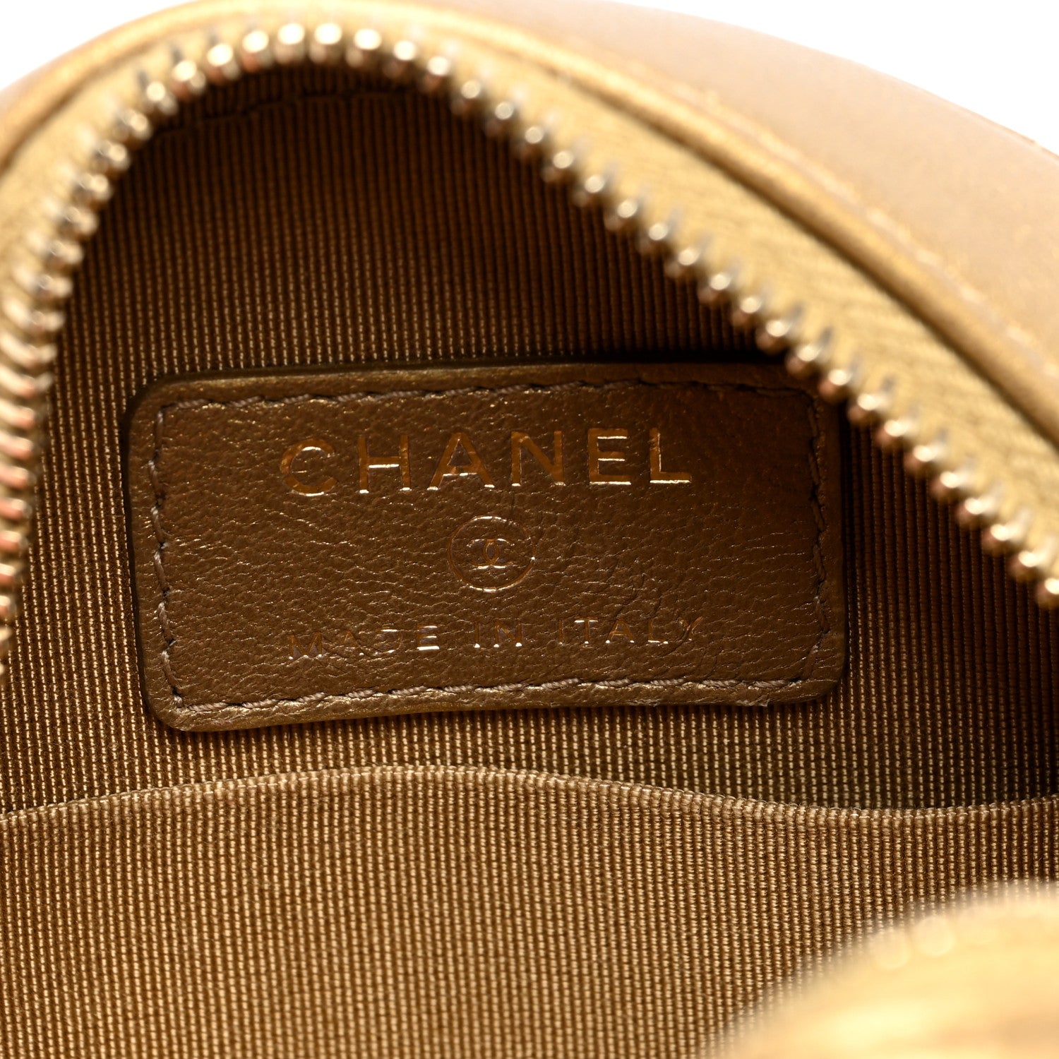 Chanel Metallic Lambskin Quilted Egyptian Amulet Round Clutch With Chain Gold 6 of 10