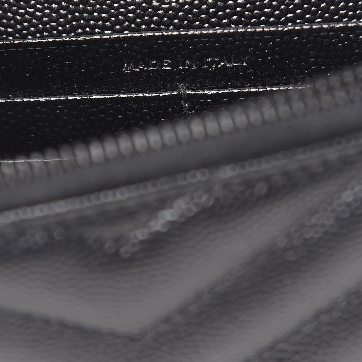 Saint Laurent Grain De Poudre Matelasse Chevron Monogram Envelope Chain Wallet Black 7 of 14