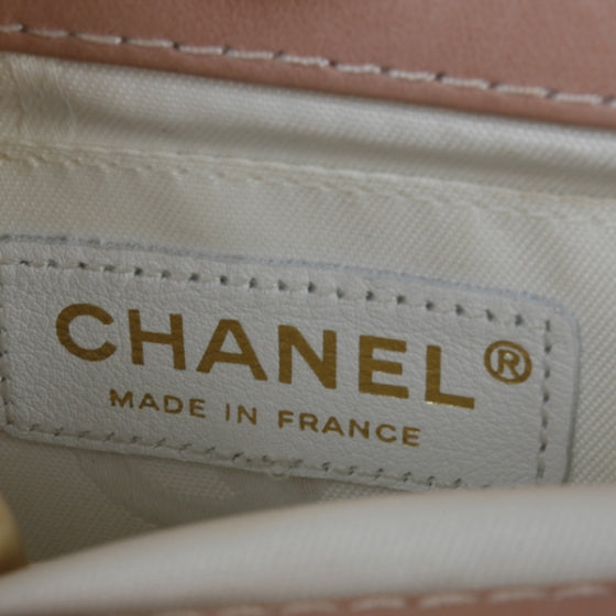 Lambskin Quilted Mini Evening Bag Pink