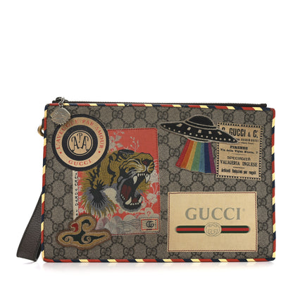 Gucci GG Supreme Monogram Courrier Documents Holder Beige New Acero 1 of 8