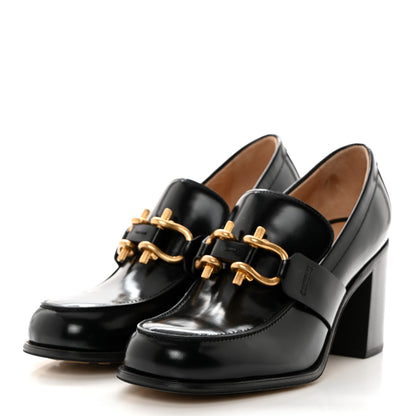 Bottega Veneta Glossy Calfskin Monsieur 70mm Loafer Pumps 38 Black 3 of 8