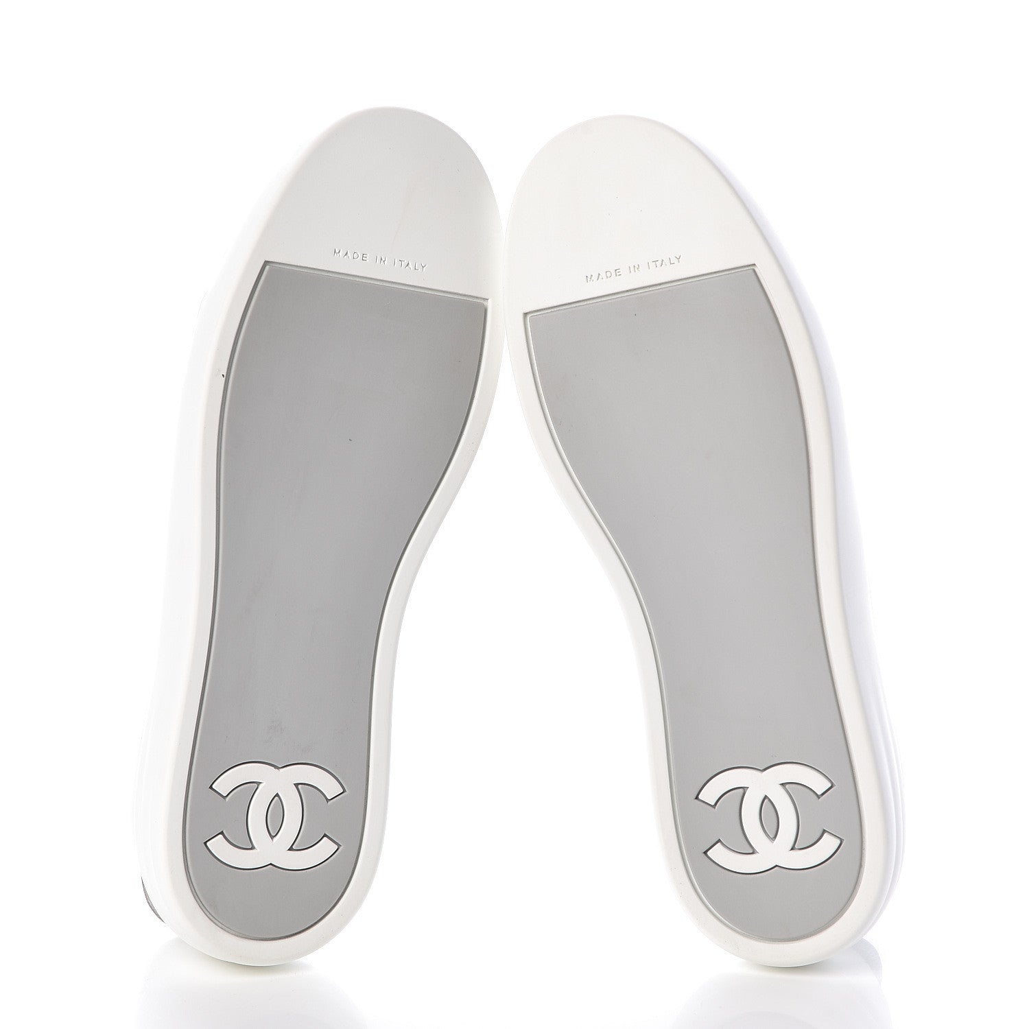 Chanel Iridescent Goatskin Womens Sneakers 36.5 White Silver 7 of 7
