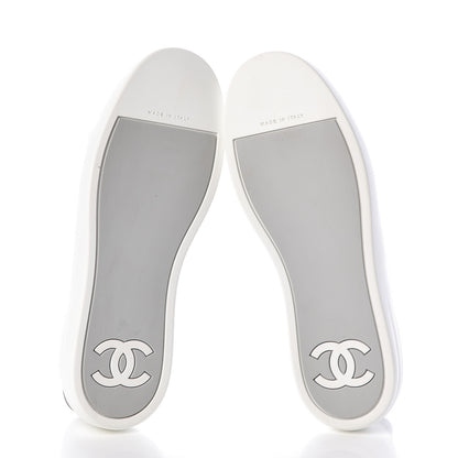 Chanel Iridescent Goatskin Womens Sneakers 36.5 White Silver 7 of 7