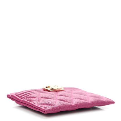 Chanel Caviar Quilted Boy Card Holder Fuchsia 4 of 9