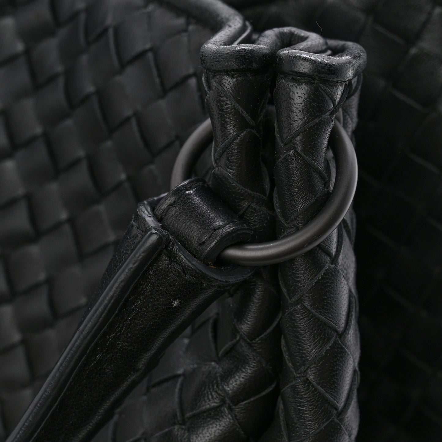 Nappa Intrecciato Parachute Bag Black