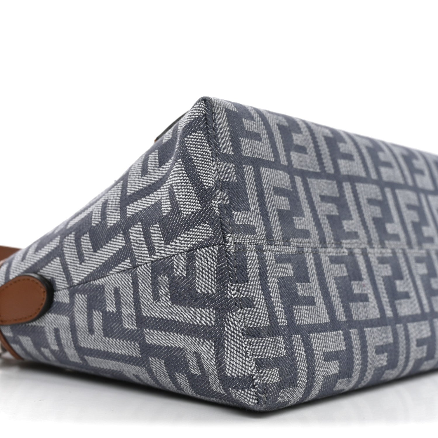 Fendi Denim Vitello Grace FF Mini By The Way Boston Bag  Blue 8 of 9