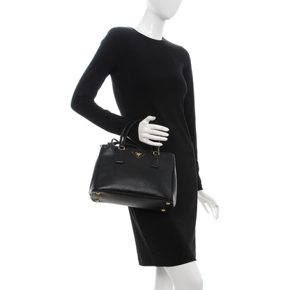 Prada Saffiano Small Galleria Double Zip Tote Black 3 of 11