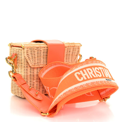 Christian Dior Wicker Oblique 30 Montaigne Box Bag Fluorescent Orange 3 of 10