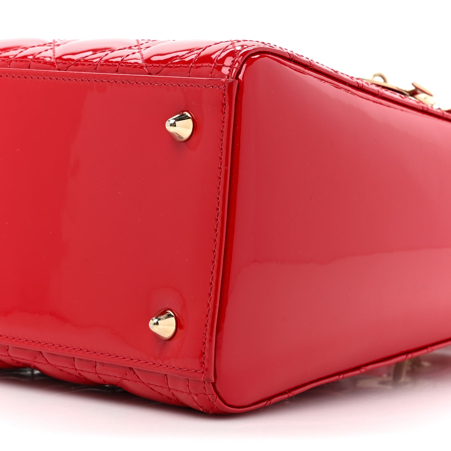 Patent Cannage Medium Lady Dior Red