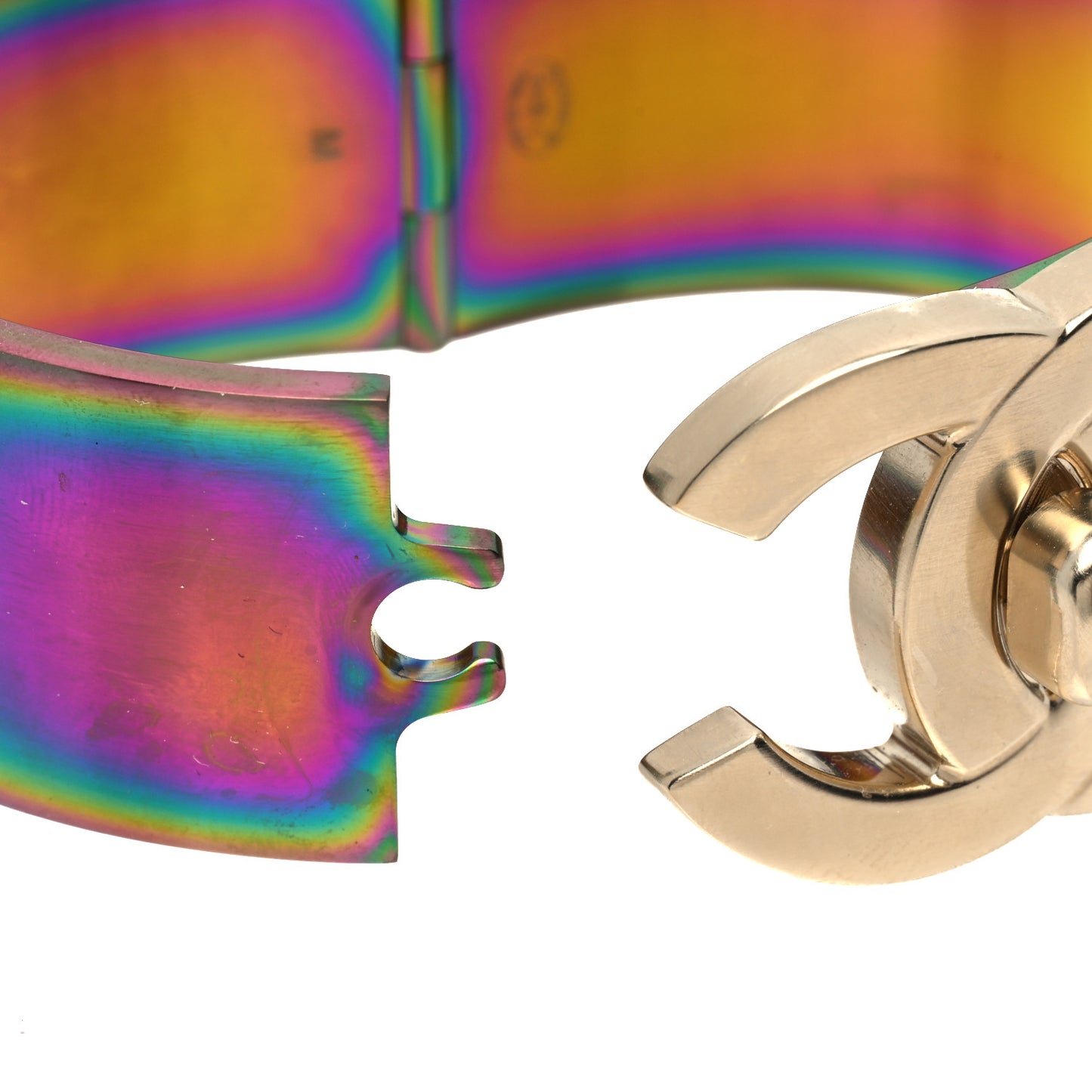Metal Iridescent CC Cuff M Gold
