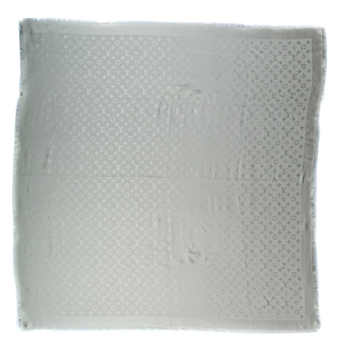 Silk Wool Monogram Shawl Beige