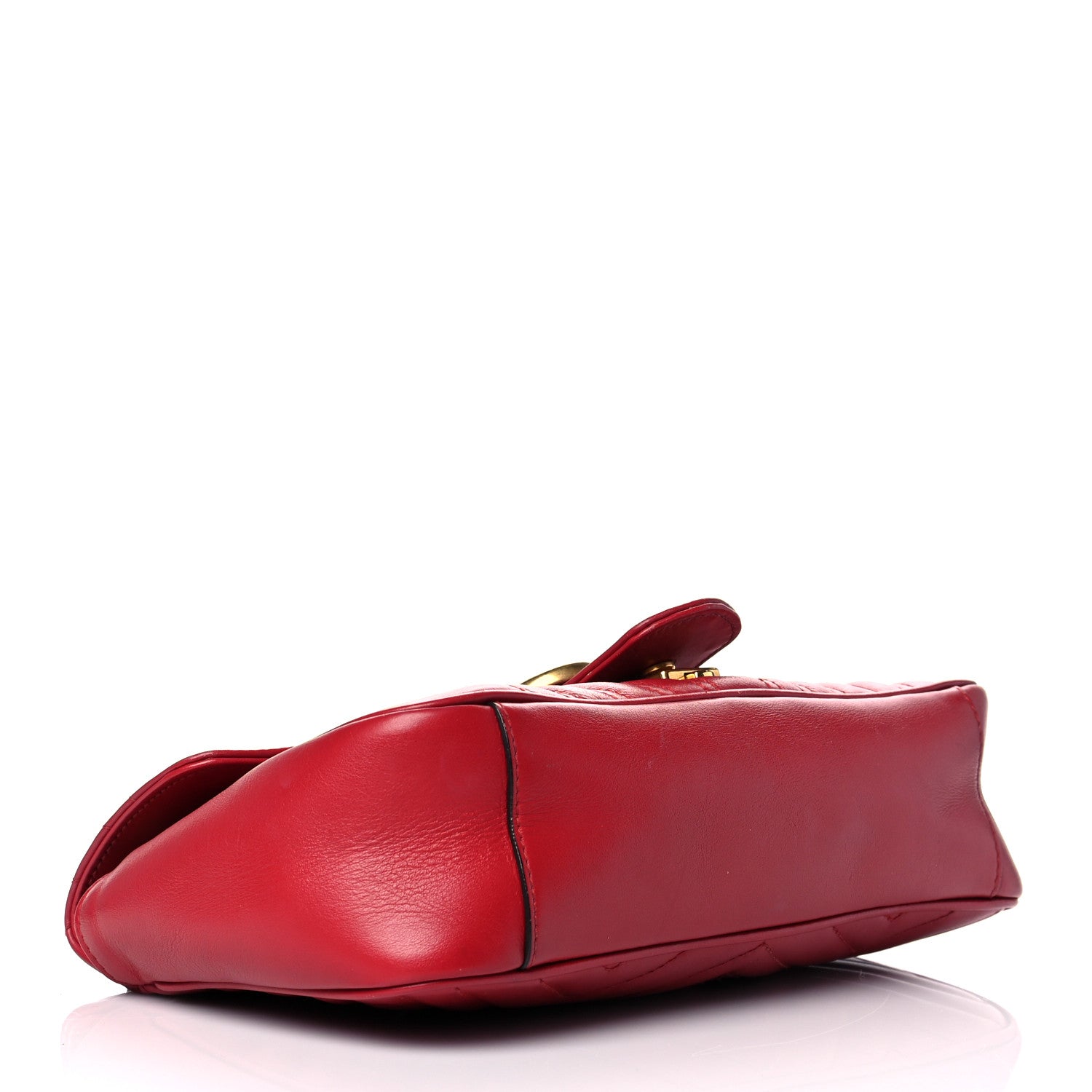 Gucci Calfskin Matelasse Small GG Marmont Shoulder Bag Hibiscus Red 4 of 20