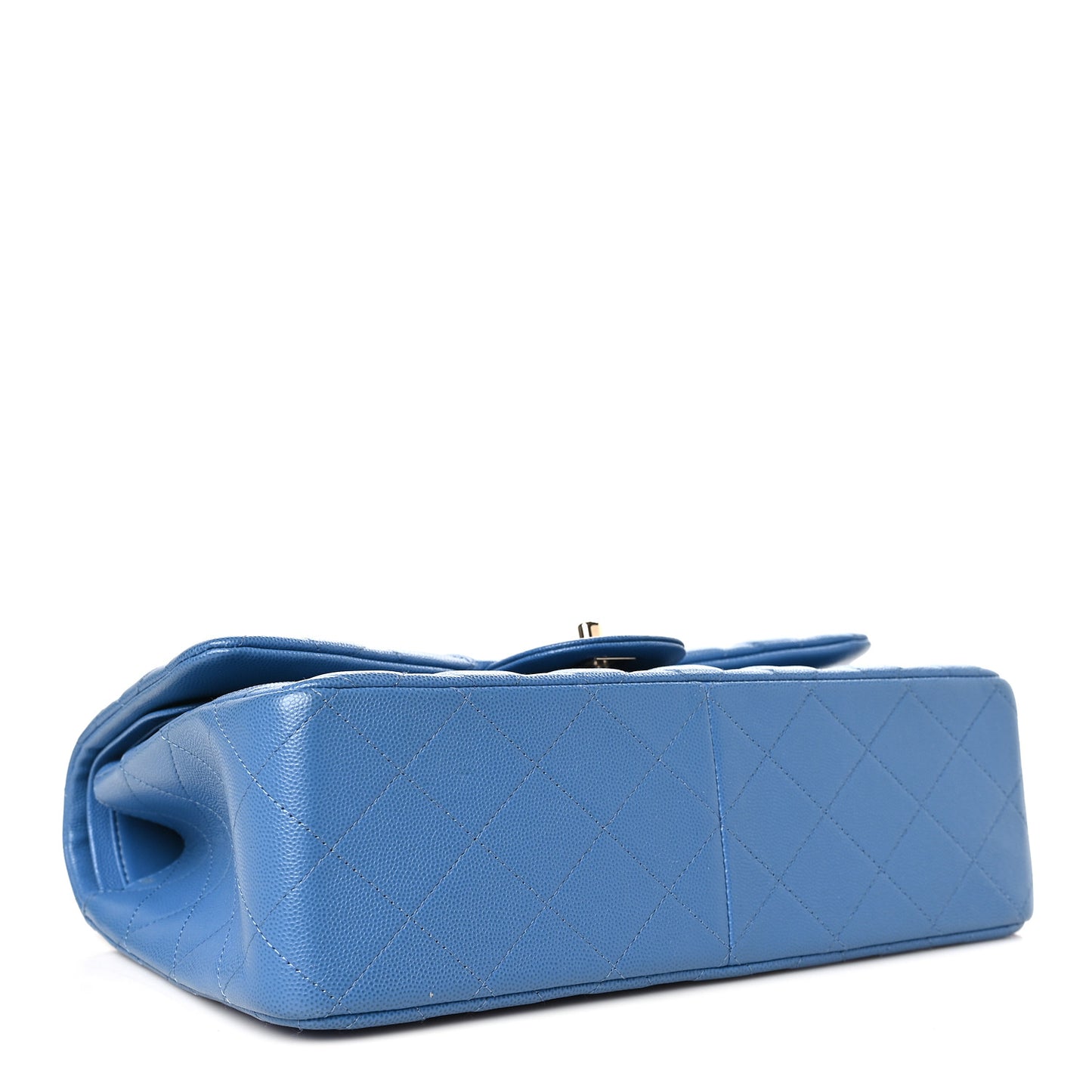 Caviar Quilted Jumbo Double Flap Blue