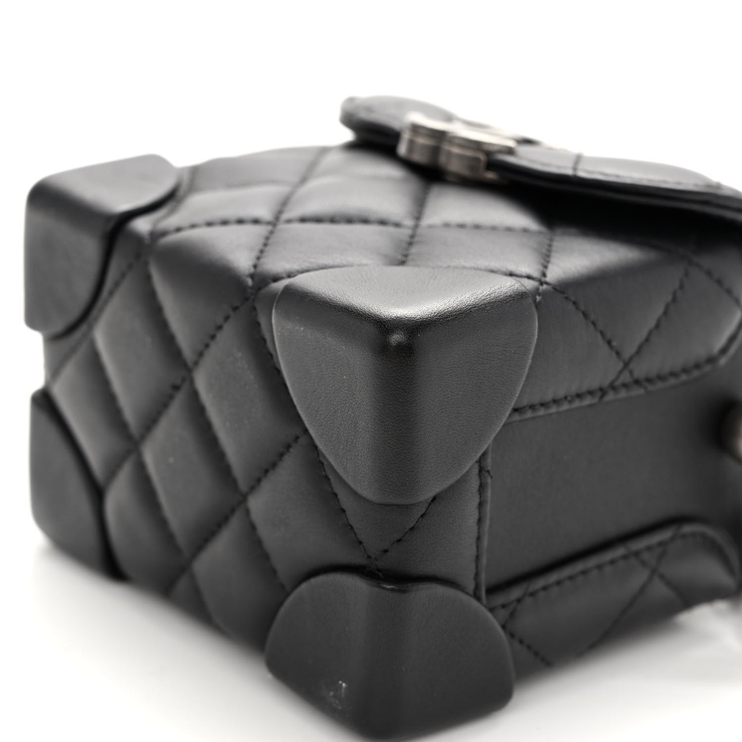 Lambskin Quilted Trunk Bag Black