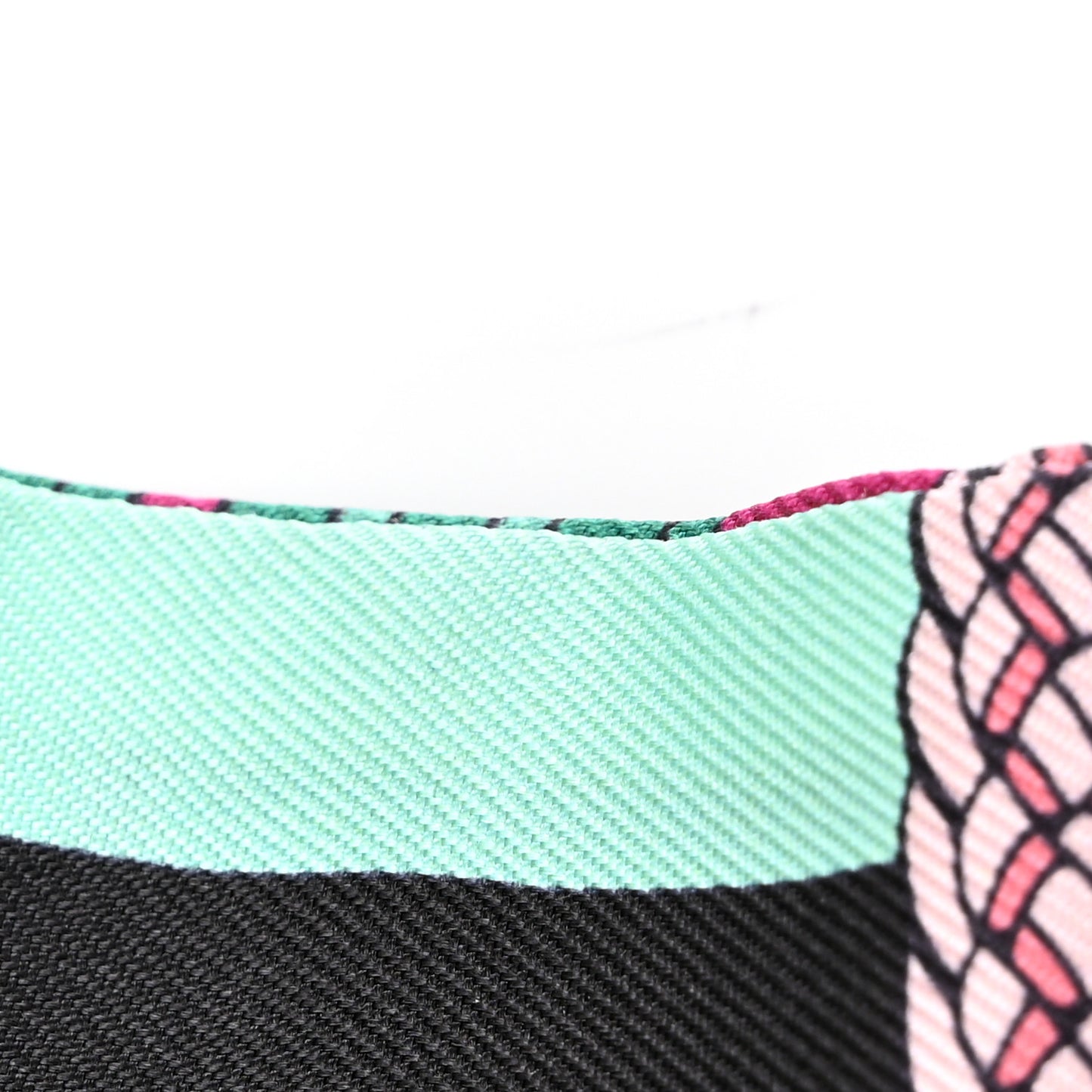 Silk Sangles En Zigzag Twilly Fuchsia Vert Jaune