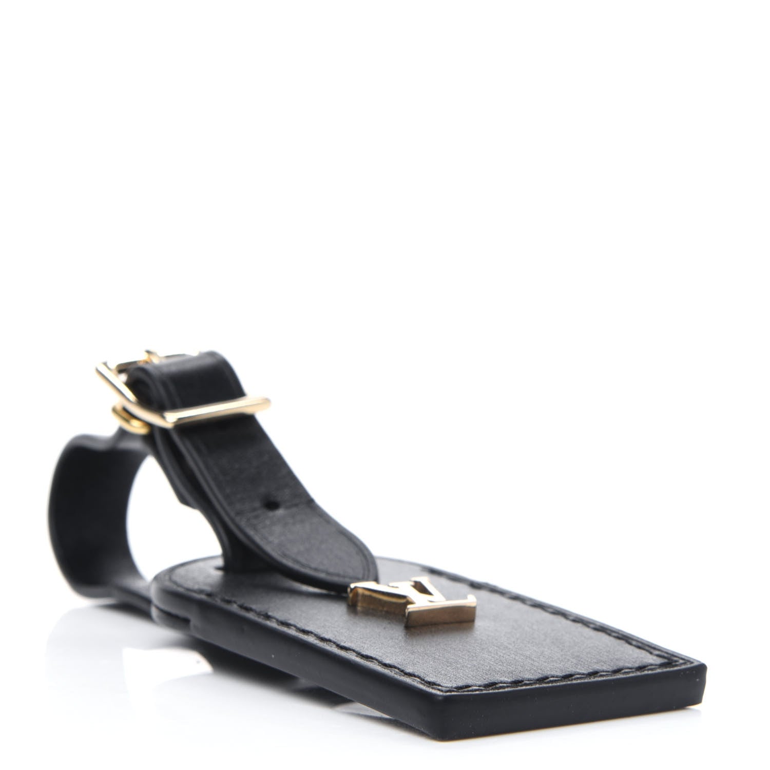 Louis Vuitton Calfskin City Steamer Luggage Tag Black 3 of 4
