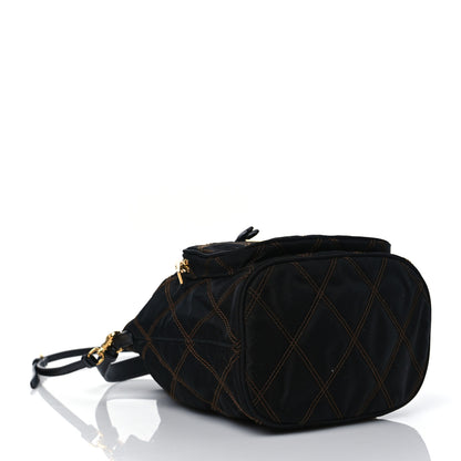 Prada Saffiano Tessuto Nylon Impunturato Quilted Mini Bucket Crossbody Bag Black 3 of 9