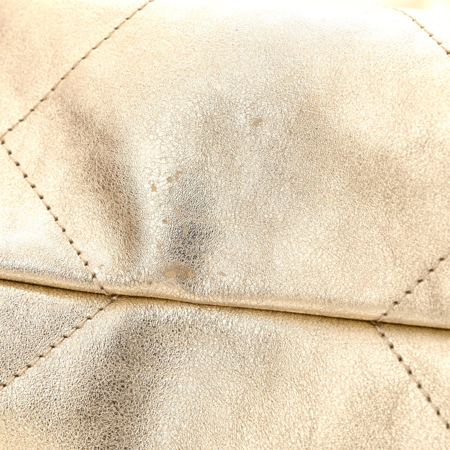 Metallic Calfskin Quilted Small Chanel 22 Light Gold