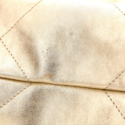 Chanel Metallic Calfskin Quilted Small Chanel 22 Light Gold 12 of 12