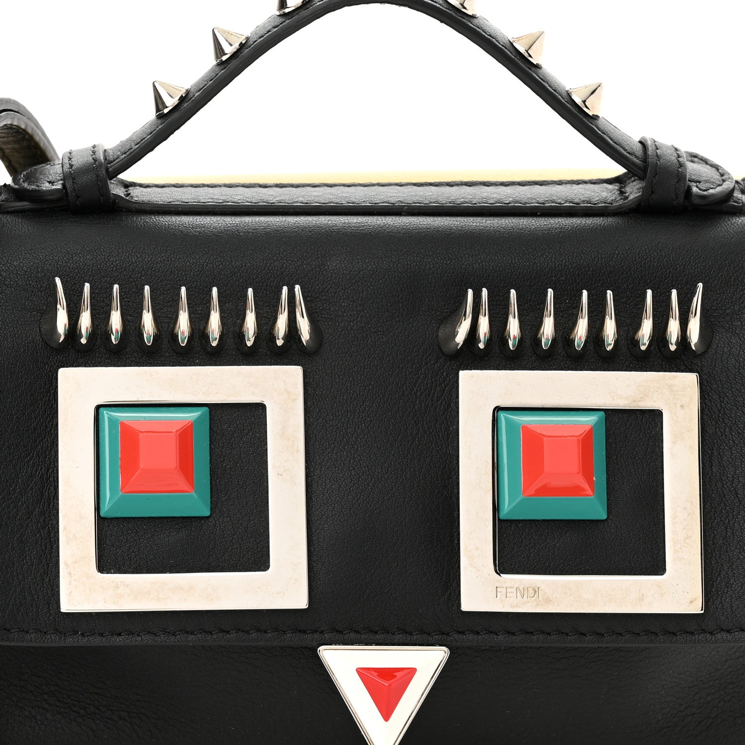 Fendi Vitello Dolce Hypnoteyes Bi-Color Micro Double Baguette Black Grano Multicolor 3 of 12