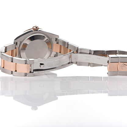 Rolex Stainless Steel 18K Everose Gold Diamond 31mm Oyster Perpetual Datejust Watch Chocolate Roman 178341 6 of 7