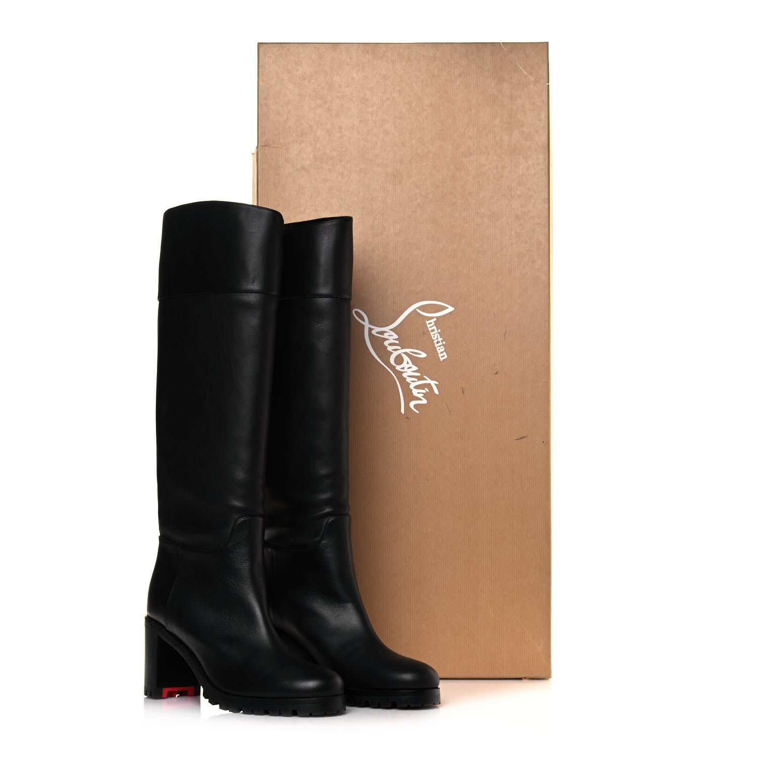 Christian Louboutin Calfskin Kari Lug 70 Boots 38.5 Black 7 of 7