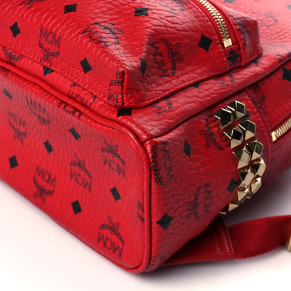 MCM Visetos Side Stud Mini Stark Backpack Ruby Red 9 of 9