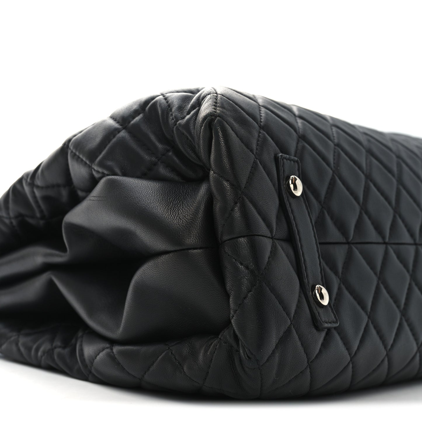 Lambskin Quilted By 3 Shopping Tote Black