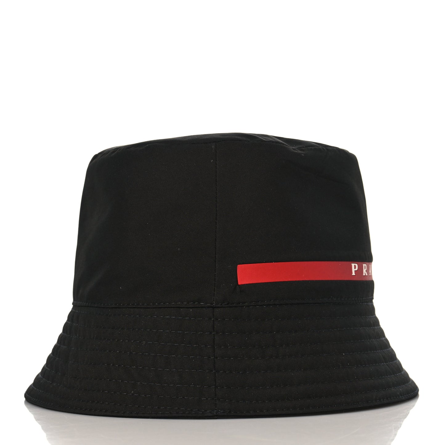 Technical Nylon Linea Rossa Bucket Hat M Black