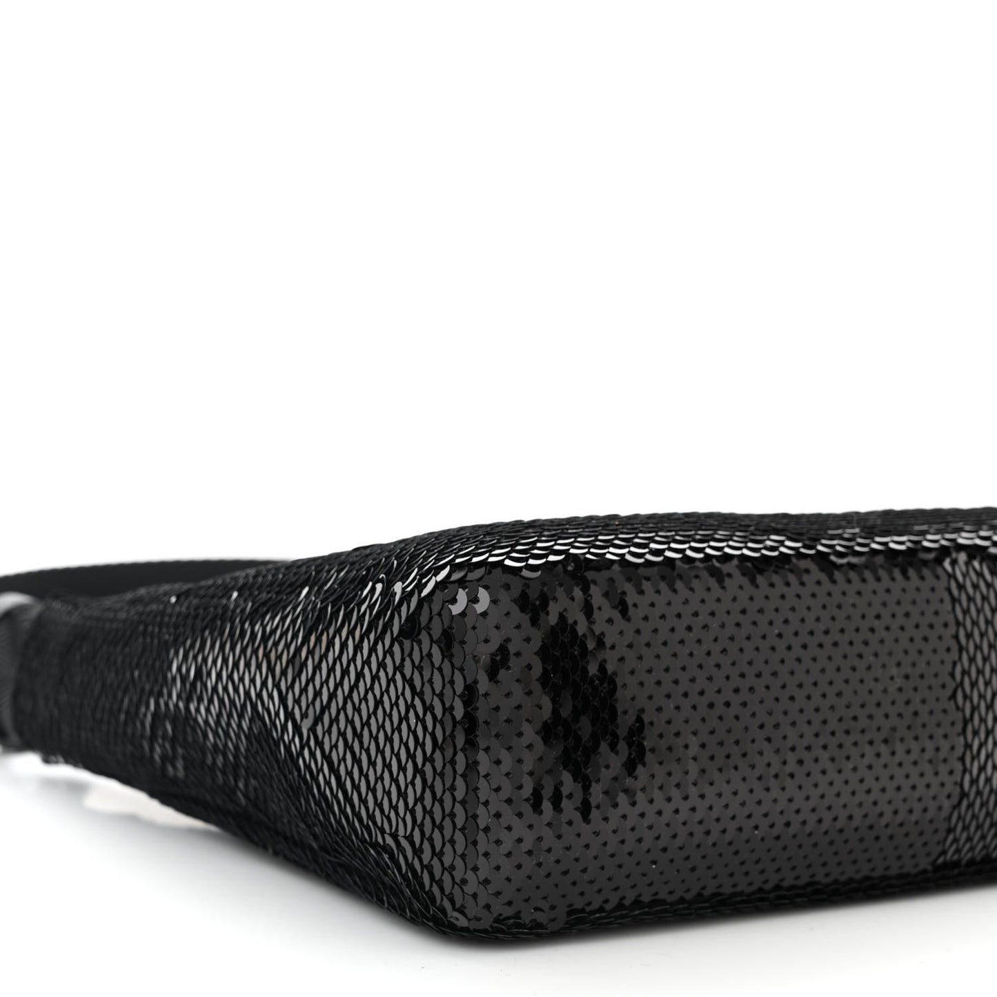Paillettes Sequin Mini Re-Edition 2000 Bag Black White