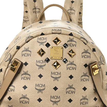 MCM Visetos Studded Medium Dual Stark Backpack Beige 8 of 10