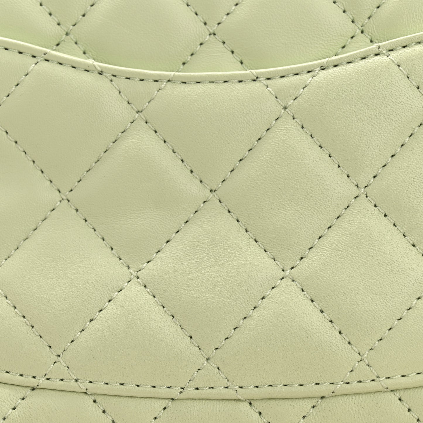 Lambskin Quilted Mini Pearl Crush Flap Light Green