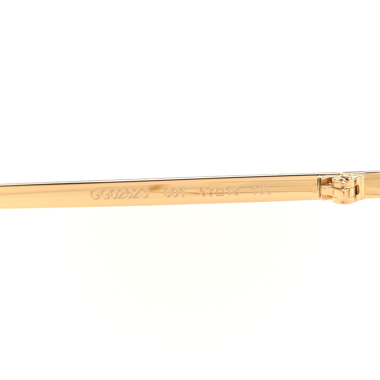 Gucci Metal Oversized Round Sunglasses GG0252S Gold 6 of 6