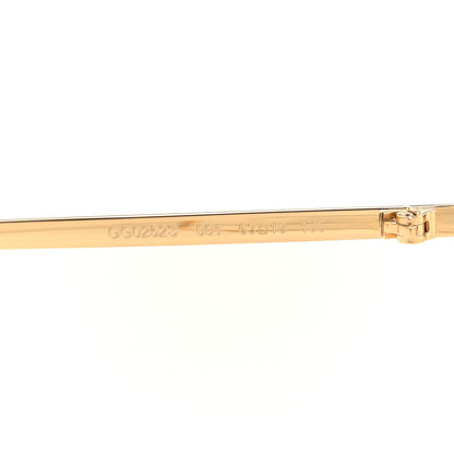 Gucci Metal Oversized Round Sunglasses GG0252S Gold 6 of 6