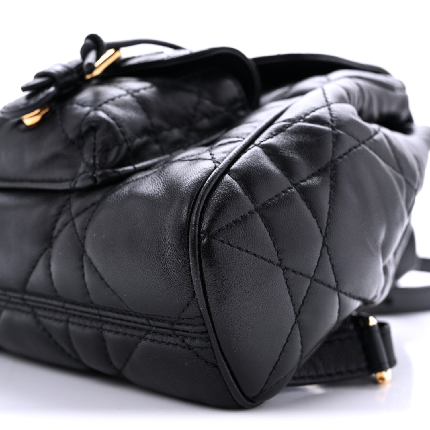 Christian Dior Lambskin Macrocannage Small Caro Backpack Black 11 of 12
