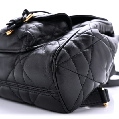 Christian Dior Lambskin Macrocannage Small Caro Backpack Black 11 of 12