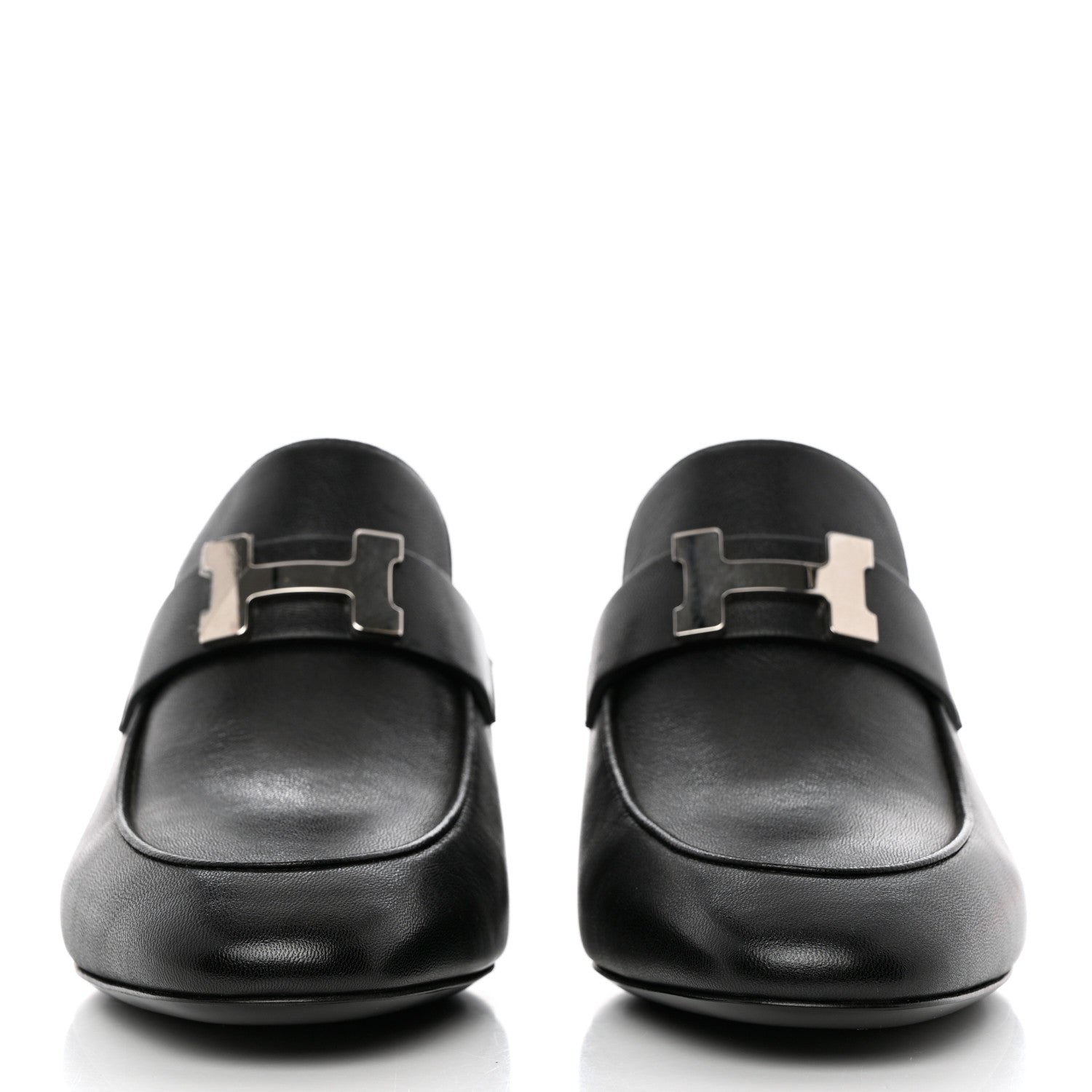 Hermes Goatskin Paradis Mules 37 Black 2 of 12