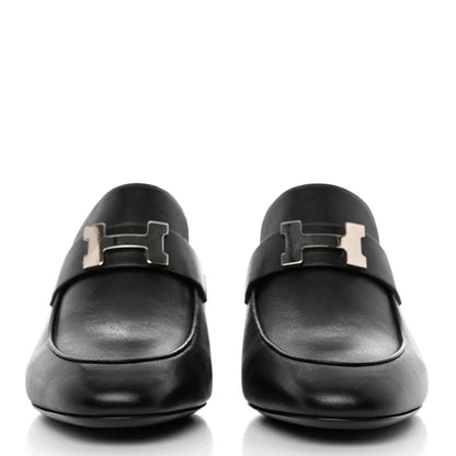 Hermes Goatskin Paradis Mules 37 Black 2 of 12