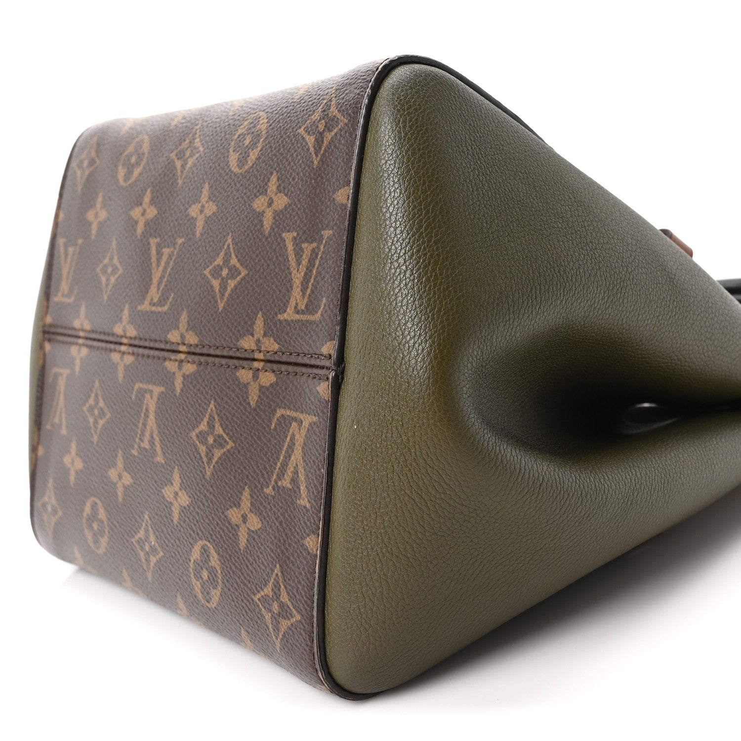 Louis Vuitton Calfskin Monogram Fold Tote Black Khaki Cream 9 of 9
