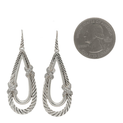 David Yurman Sterling Silver Diamond X Drop Earrings 2 of 4