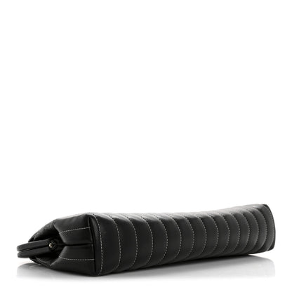 Chanel Lambskin Vertical Quilted Mademoiselle Clutch Black 4 of 10